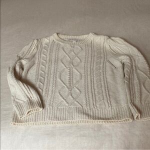 Veronica Beard Ivory Cable Knit Sweater